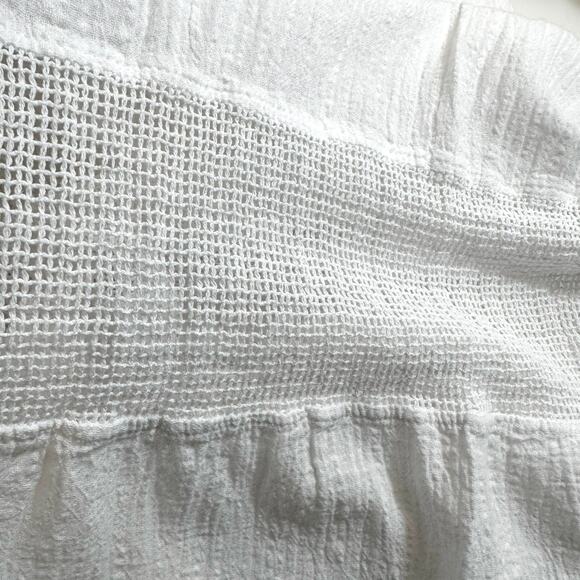 Cotton Natural Peruvian Sleeveless Tiered Maxi Dress Crochet Trim White S Fairy - Picture 12 of 16